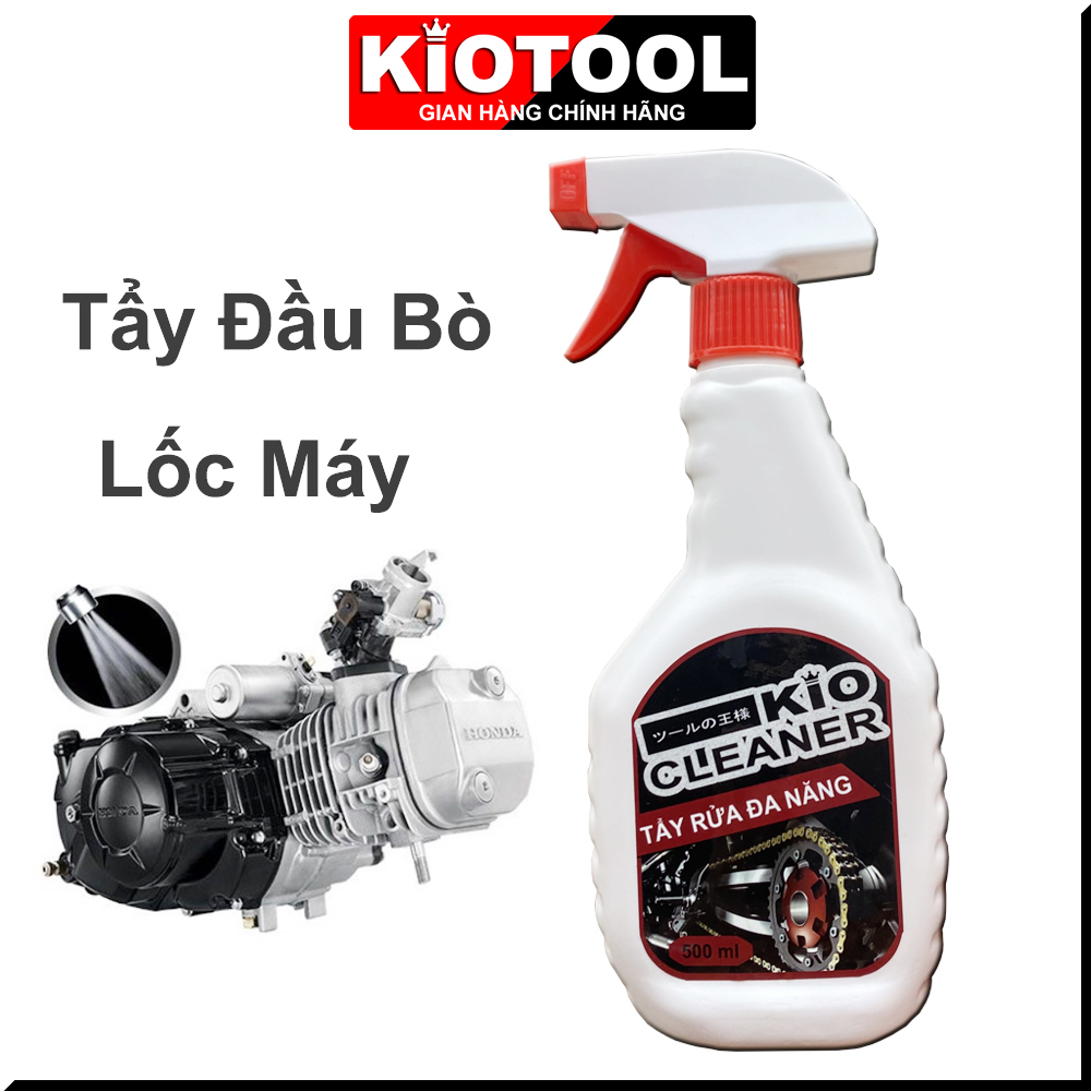 Dung dịch tẩy rửa đầu bò, lốc máy Kio Cleaner Kiotool đa năng , tẩy rỉ sét, vỏ xe 500 ml