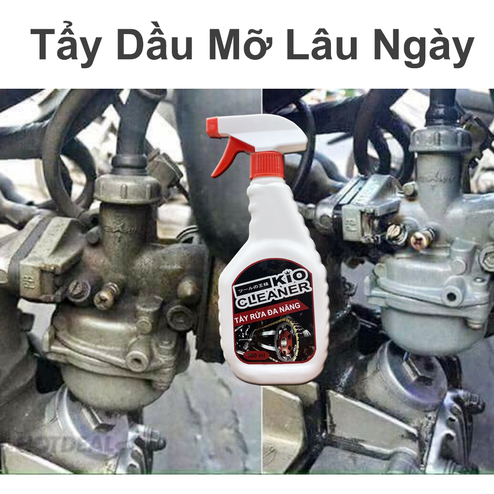 Dung dịch tẩy rửa đầu bò, lốc máy Kio Cleaner Kiotool đa năng , tẩy rỉ sét, vỏ xe 500 ml