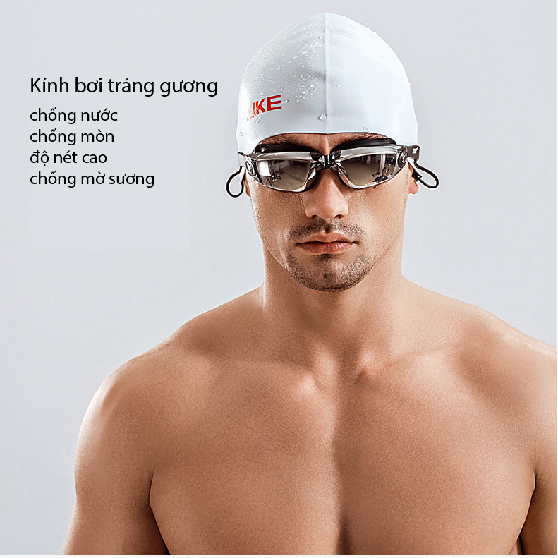 Kính Bơi YLIKE Tráng Gương Kèm Mũ Bơi Nút Tai Bịt Mũi Túi Đựng Đồ Bơi