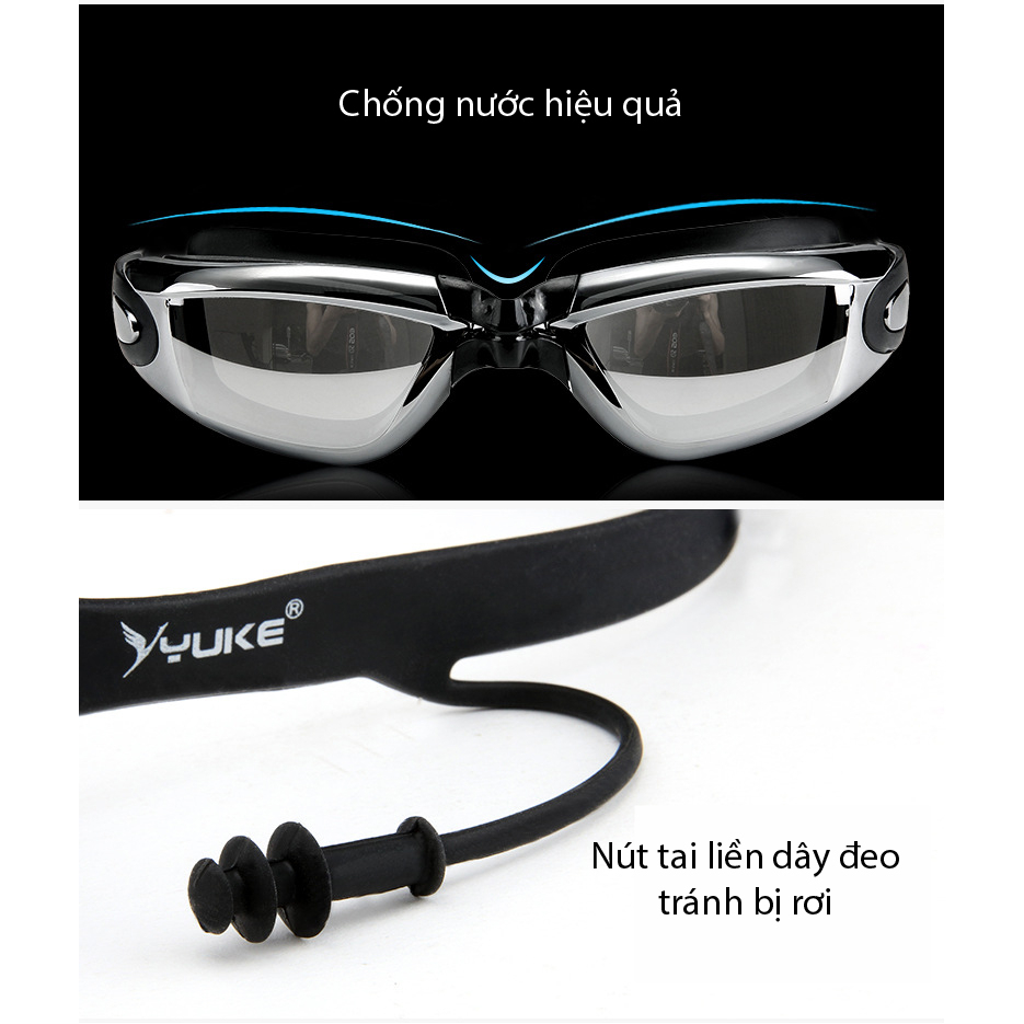 Kính Bơi YLIKE Tráng Gương Kèm Mũ Bơi Nút Tai Bịt Mũi Túi Đựng Đồ Bơi