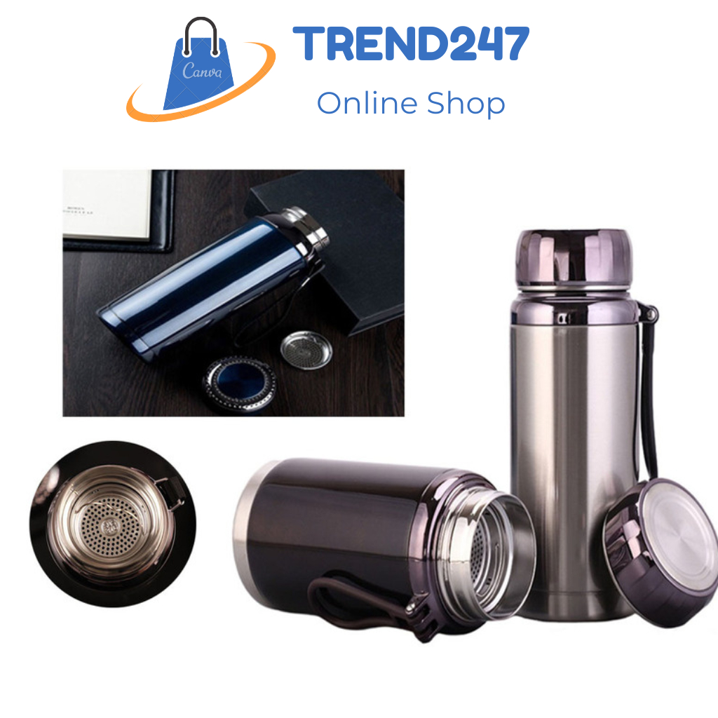 Bình Giữ Nhiệt Nóng Lạnh Các Dung Tích 600 - 1500Ml Inox 304 Cao Cấp Có Lõi Lọc - Bình Giữ Nhiệt Kim Cương
