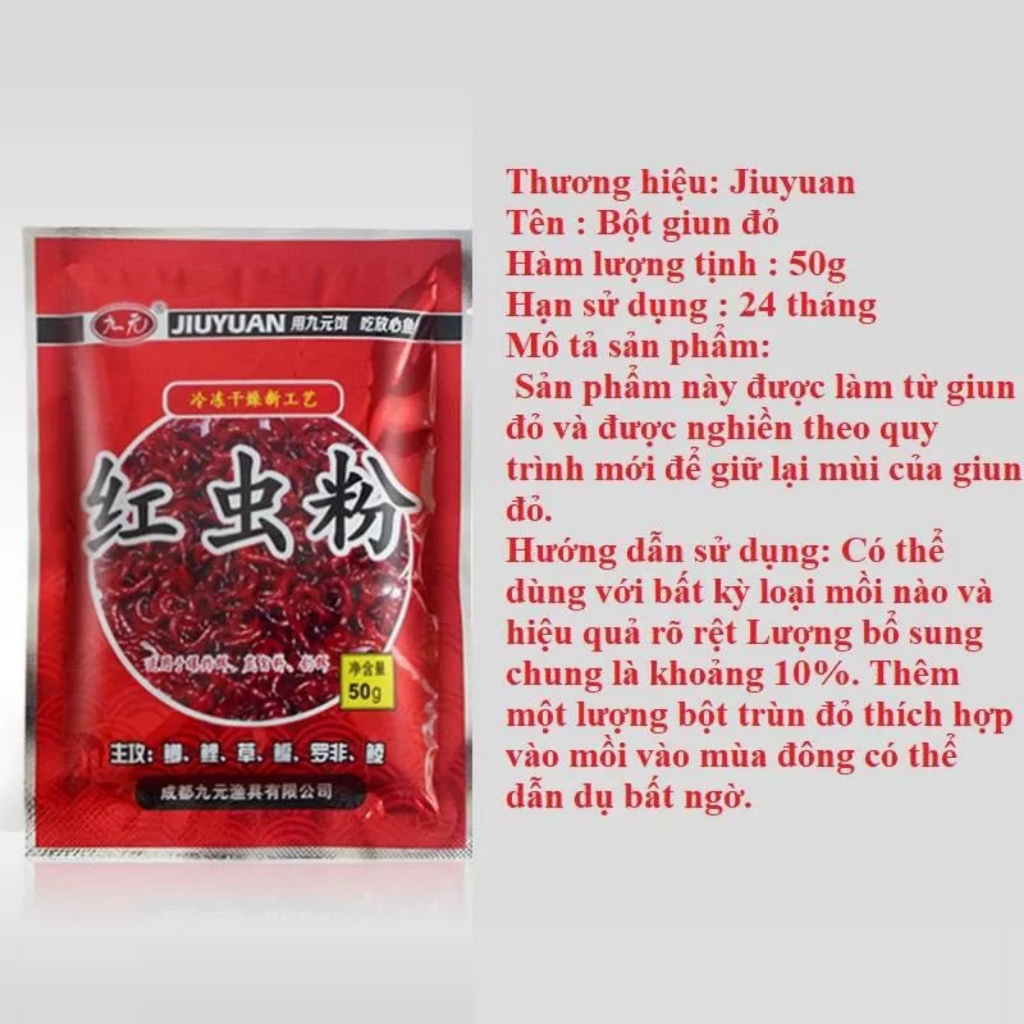 Bột Trùng Chỉ Đỏ Trộn Mồi Câu Cá - Chuyên Chép Và Rô Phi