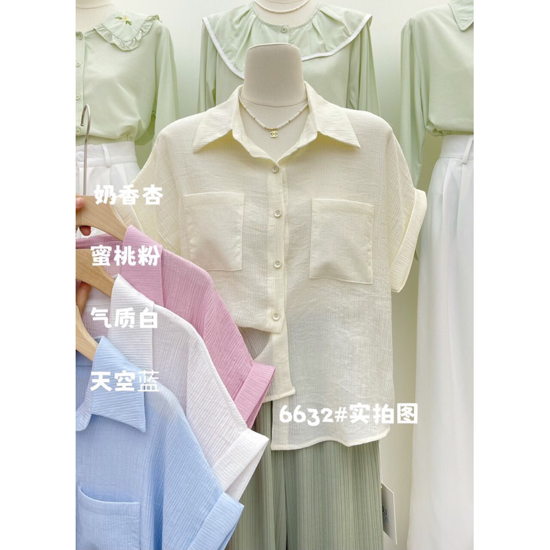 Áo sơ mi 2 túi tay vạt tay gấp ( ảnh thật, có sẵn)