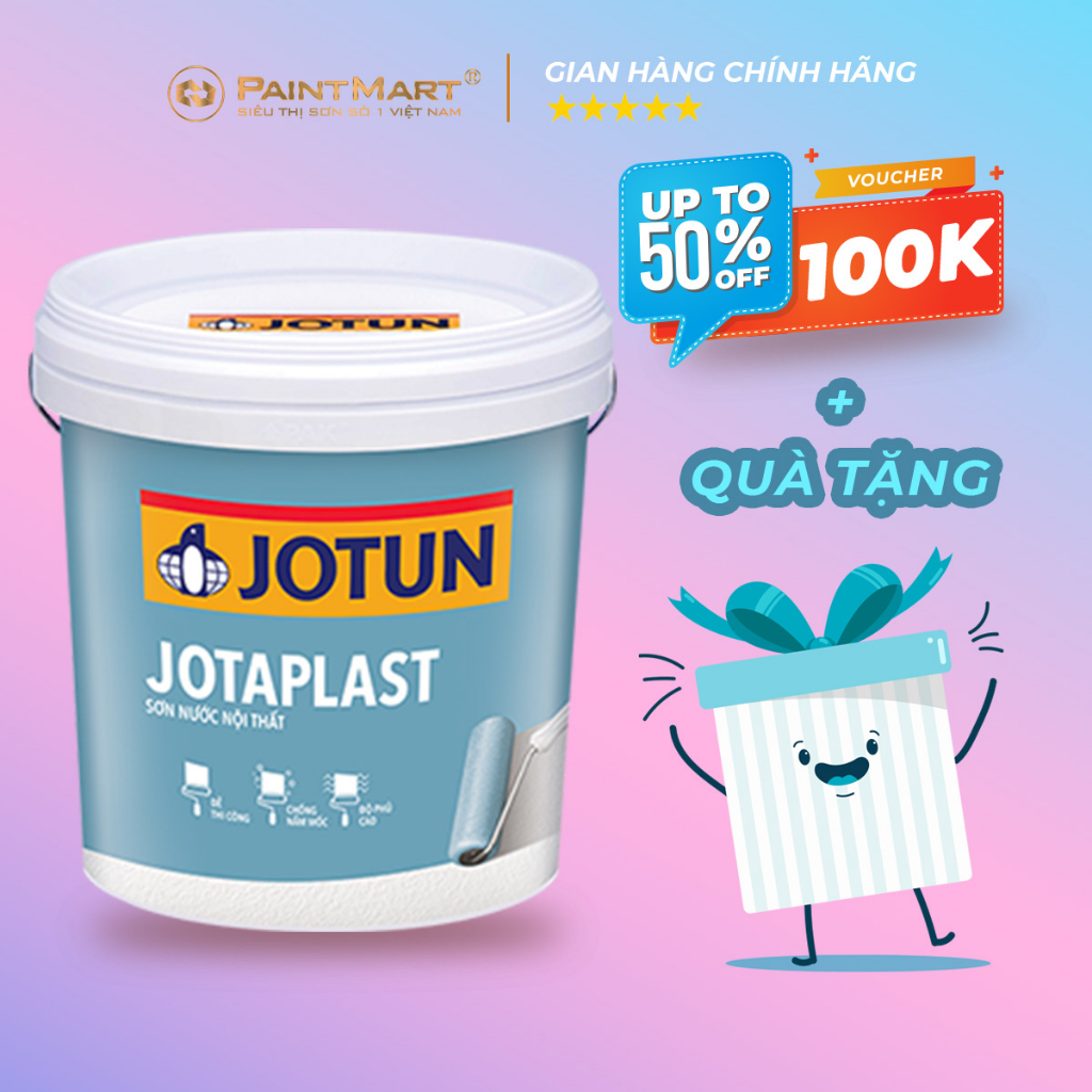 Sơn nước trong nhà Jotun Jotaplast 5 lít bền màu, che phủ tốt (Sơn nội thất) máy pha màu ủy quyền, lên màu chuẩn