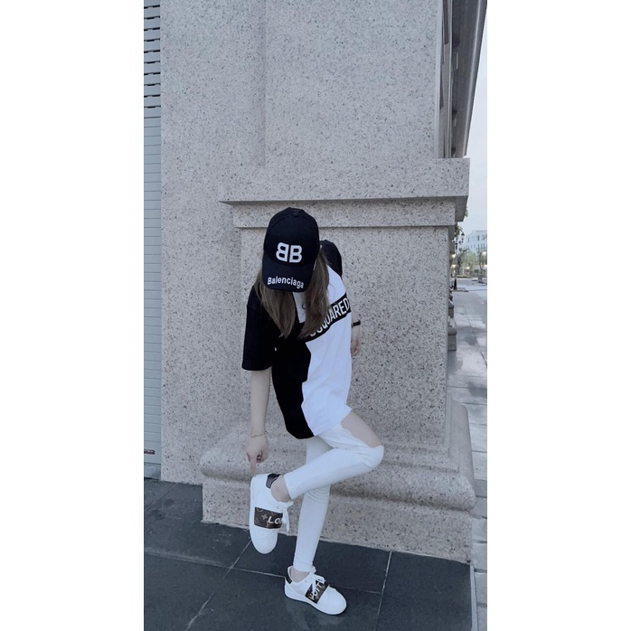 Áo Thun DSQ Phối Màu Đen Trắng - Áo Phông Siêu Cấp Nam Nữ Hai Màu Form Unisex Cực Chất Siêu Hot 2023