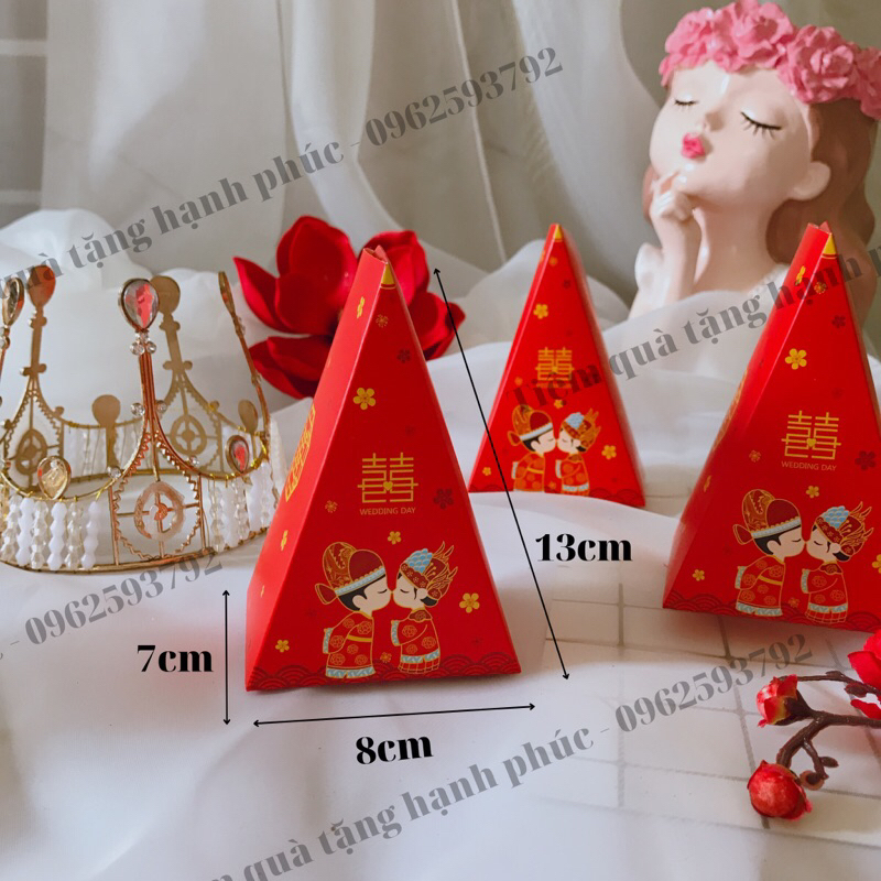 Combo 50,100 hộp quà cưới, quà tặng hình tam giác