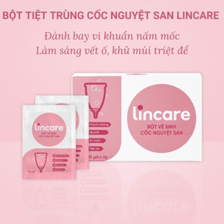 Bột tiệt trùng cốc nguyệt san Lincare hộp 12 gói