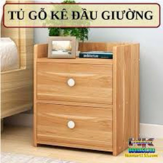 Tủ kệ đầu giường 2 ngăn màu gỗ