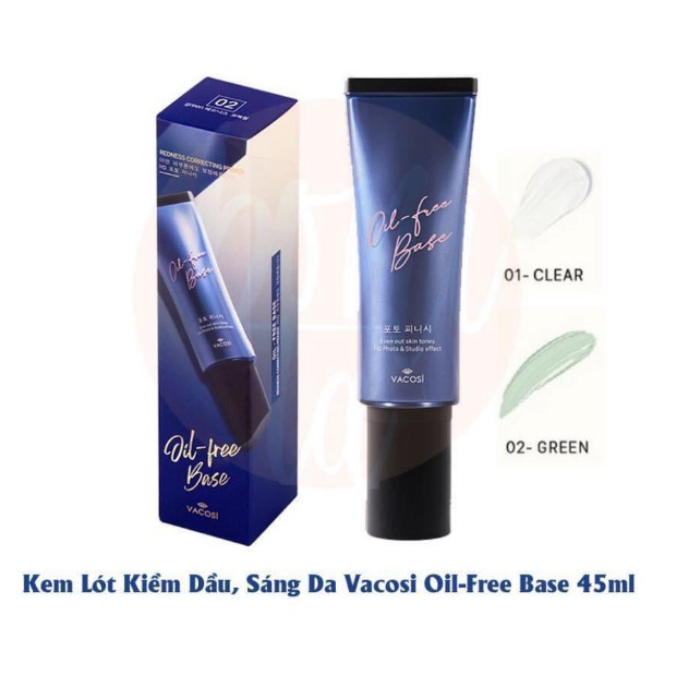 Kem Lót Trang Điểm Kiềm Dầu Sáng Da - VACOSI Natural Studio Oil-Free Base 2 Tone, Tube 45