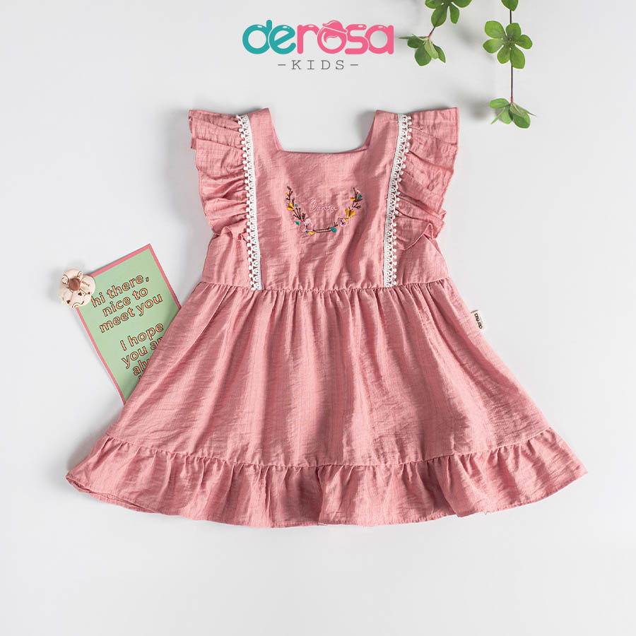 Váy hai dây bé gái DEROSA KIDS đầm mùa hè cho bé từ 9 - 36 tháng DSB23-180V