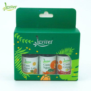 Combo tinh dầu Khử mùi Leviter: Tinh dầu Cam ngọt, Cam gừng, Cam ngọc lan tây 3 lọ x10ml