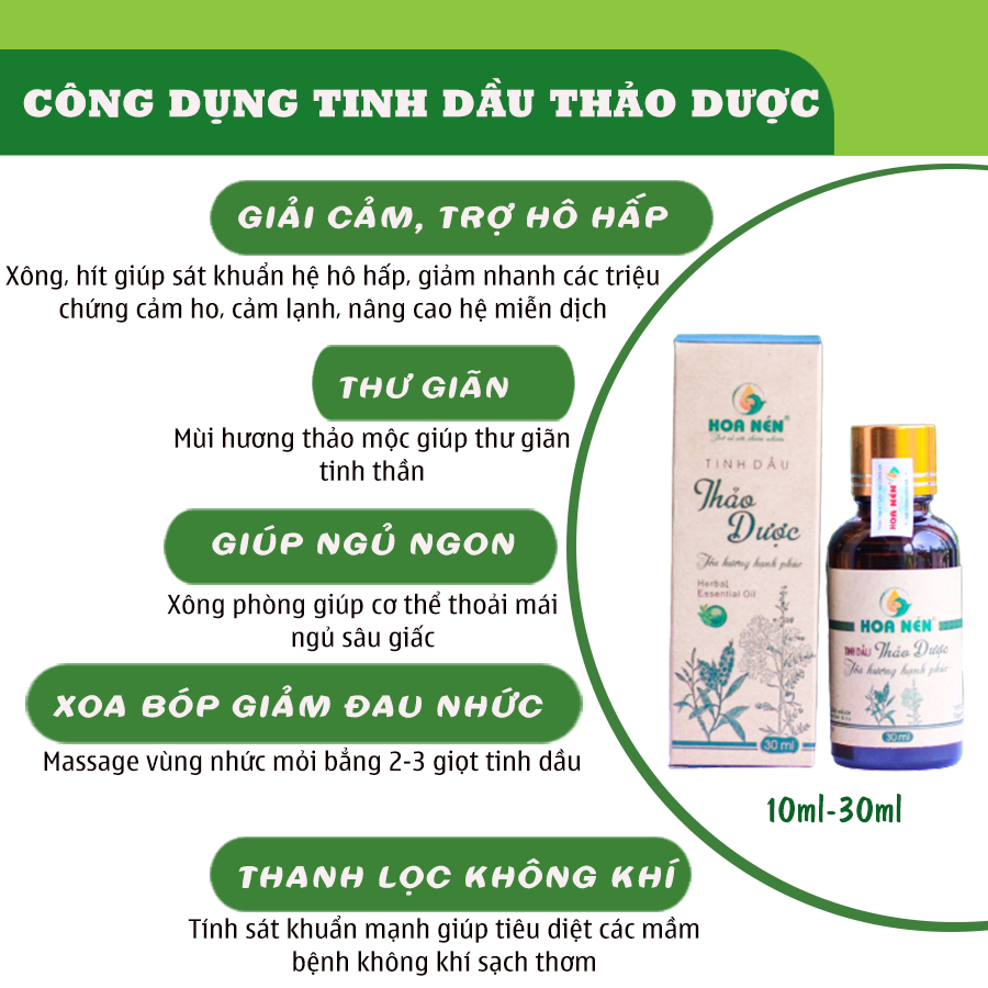 Tinh dầu Xông Thảo Dược Hoa Nén - Xông tinh dầu gi.ải c.ảm, tốt cho sức khỏe