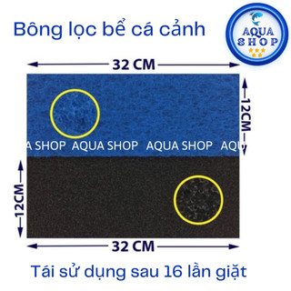 Bông lọc xanh 30x90x2cm, xanh-đen 2 lớp 30x45x2cm, xanh-đen 32x12x2cm