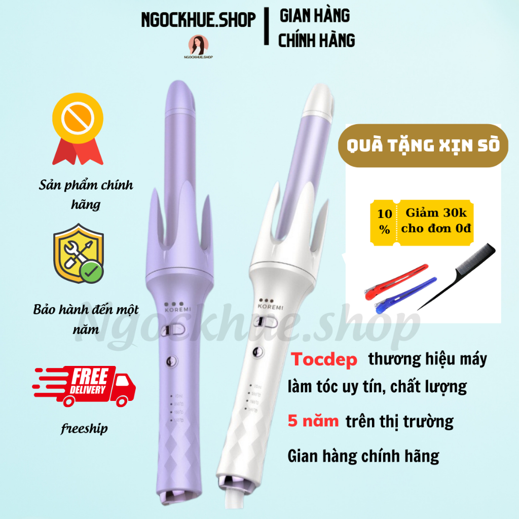 Máy uốn tóc tự động PRO, máy làm tóc xoăn nâng cấp 2023. Chính hãng KOREMI
