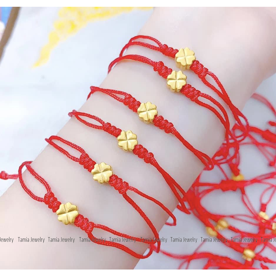 Vòng charm 24k nguyên chất tết chỉ đỏ - thời trang sang trọng - Tamiajewelry