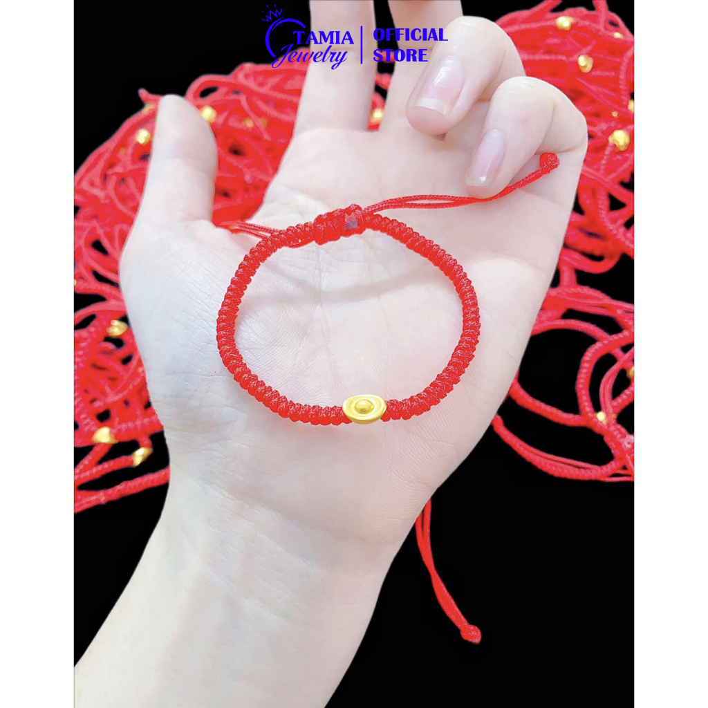 Vòng charm 24k nguyên chất tết chỉ đỏ - thời trang sang trọng - Tamiajewelry