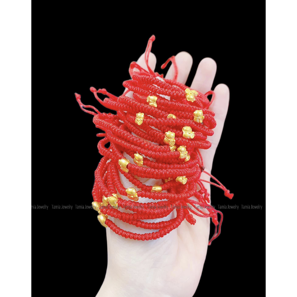 Vòng charm 24k nguyên chất tết chỉ đỏ - thời trang sang trọng - Tamiajewelry