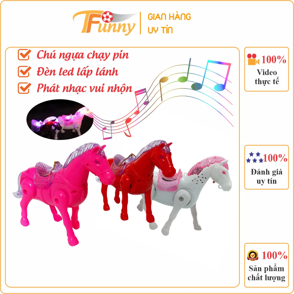Đồ Chơi Con Ngựa, Đồ Chơi Chú Ngựa Phát Nhạc, Phát Sáng, Chạy Pin