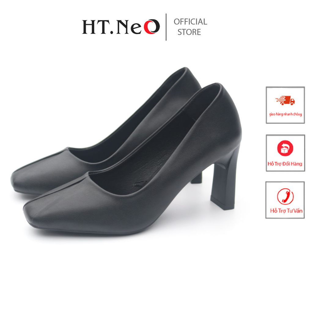 Giày cao gót - Giày công sở nữ HT.NEO da bò thật ,Gót cao 7cm thiết kế mũi tròn phong cách basic nhẹ nhàng ,lịch thiệp