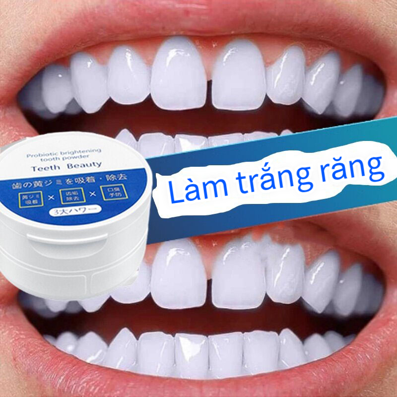 Bột trắng răng Kem Tẩy trắng răng loại bỏ mảng bám dứt hôi miện giảm viêm nha chu vết ố chăm sóc răng miệng
