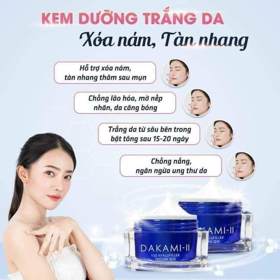 Kem dương DAKAMI 2 dưỡng trắng xóa nám tàn nhang hộp 30g