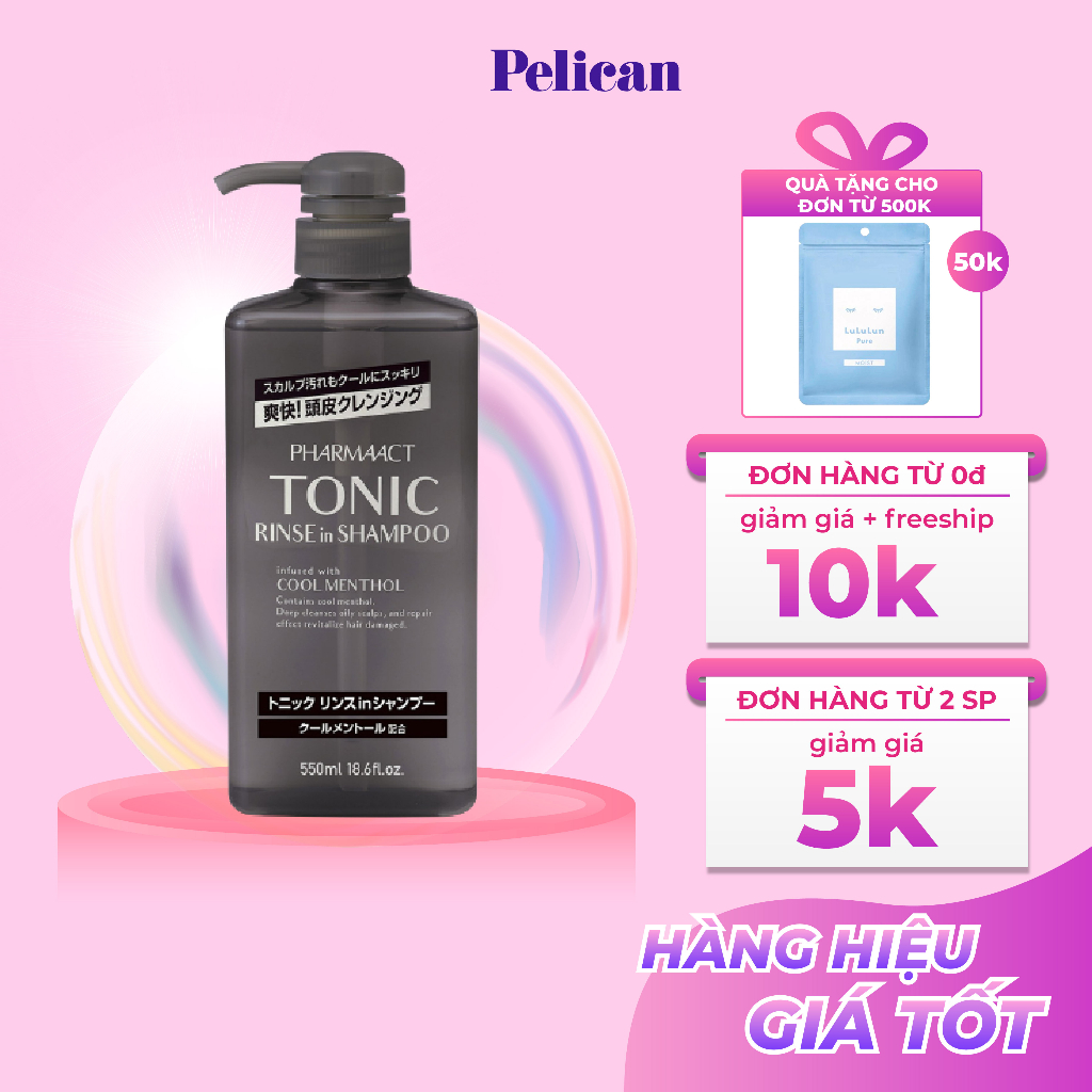  Dầu Gội Đầu Cho Nam Pharmaact Tonic Bạc Hà Rinse In Shampoo Nhật Bản 550ml mẫu mới