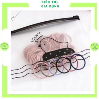 COMBO 100 chun buộc tóc - thun cột tóc trơn nhiều màu cho bạn gái