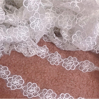 Dây hoa ren thêu trang trí váy áo, phụ kiện handmade