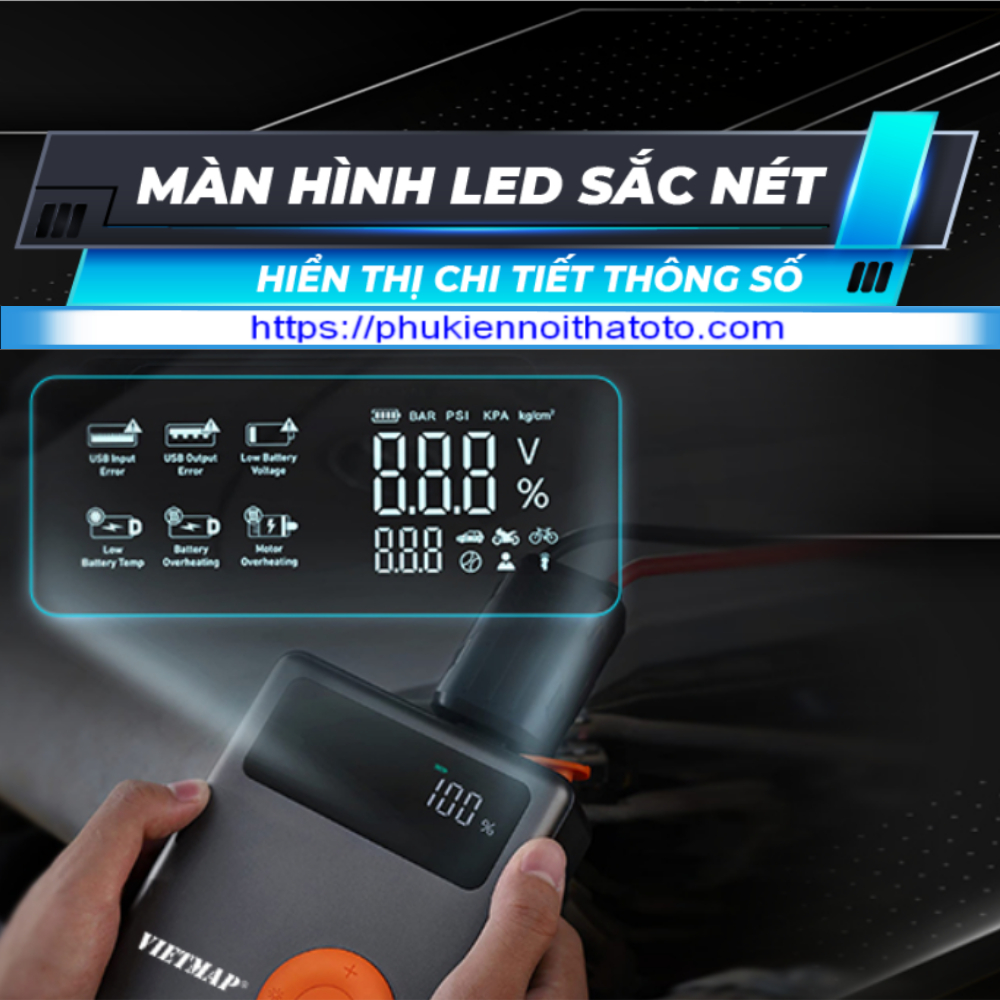 Bơm Lốp Kích Bình 4 Trong 1 Vietmap DK-MF139 - Hàng Chính Hãng Vietmap