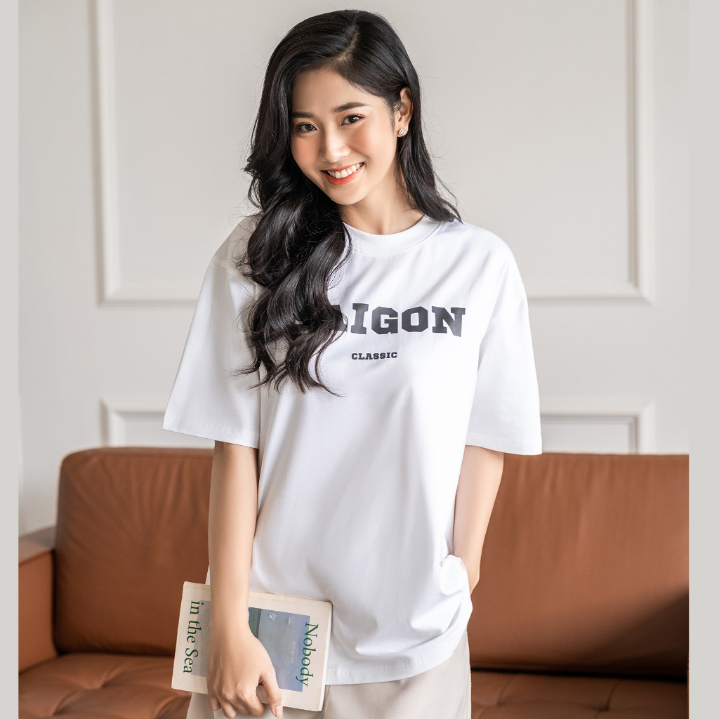 Áo Thun Tay Lỡ Hibi Sports Saigon Classic K101 Kiểu Phông Unisex Nam Nữ, Vải Cotton Mịn, Form Oversize