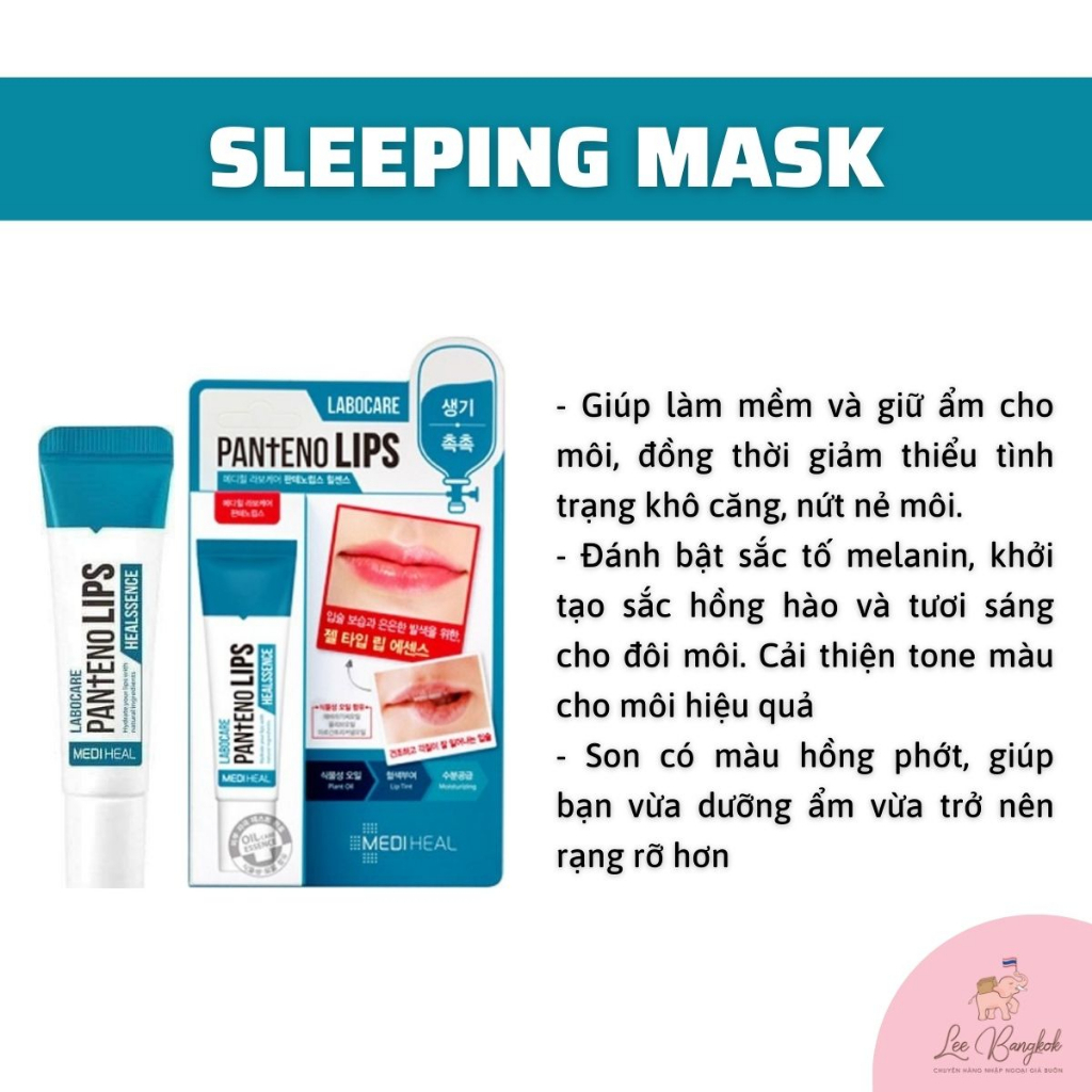 Son Dưỡng Mediheal Labocare Panteno Lips Cho Môi Khô Nứt Nẻ, Thâm, Bợt Màu, Nhợt Nhạt Hàn Quốc 10ml