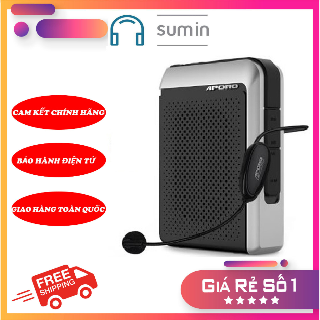 Máy trợ giảng Aporo T18 2.4G có bluetooth, không dây, loa to rõ, không rút rít - Nhập khẩu Chính Hãng