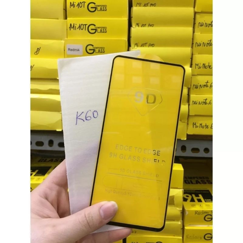 Dán kính cường lực full màn 9D cho Xiaomi Redmi K60/ K60 Pro/ K50 Ultra/ K50 Gaming/ K50 Pro/ K40/ K40 Pro/ k30/ K20/ 12