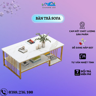 Bàn Trà Mặt Gỗ Giả Đá thiết kế phong cách hiện đại, bàn sofa vân đá cẩm thạch hàng Việt Nam chất lượng cao