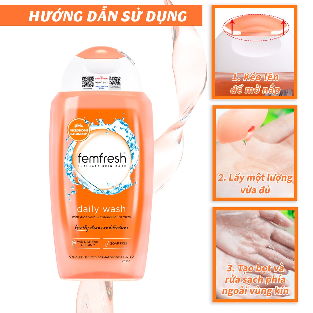 COMBO 2 Dung Dịch Vệ Sinh Phụ Nữ Femfresh Daily Intimate Wash Dùng Hàng Ngày TẶNG Quà Siêu Xinh