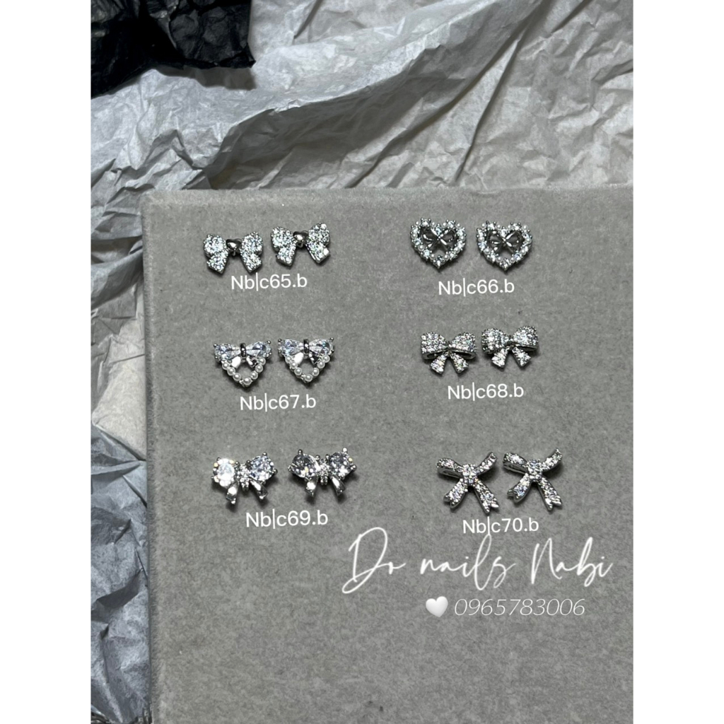 Charm Nơ Phụ Kiện Nail Nabi - Phụ Kiện Dán Móng Charm Nơ Trang Trí Móng Đáng Yêu Chuyên Dụng