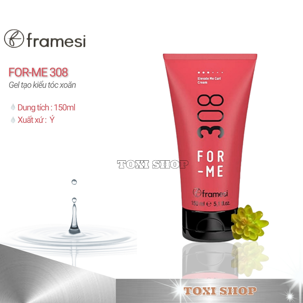 Gel giữ nếp tóc xoăn Framesi dưỡng tóc uốn tóc nam nữ chống rối tạo phồng tóc FOR-ME 308 CREAM 150ml