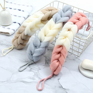 Bông tắm dài/ tròn cao cấp Hàn Quốc 2 màu pastel xinh xắn, lưới mềm