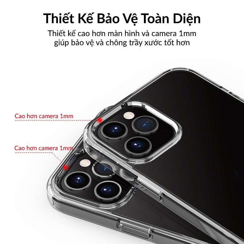 Ốp lưng iphone trong suốt Likgus Crystal bảo vệ camera chống ố vàng viền dẻo chống sốc ip 11 12 13 14 pro max 3astore