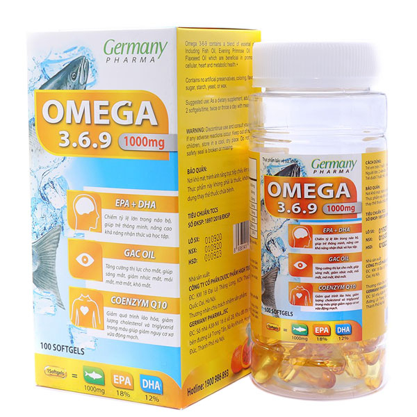Omega 3-6-9 1000mg, hỗ trợ ngăn ngừa mắc các bệnh về tim mạch (Hộp 100 viên)