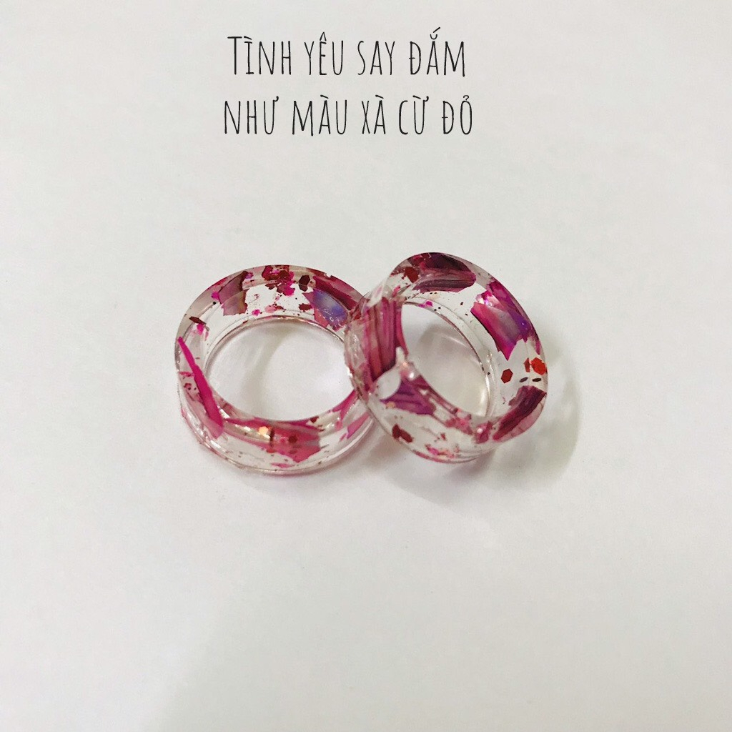 Nhẫn đôi nam nữ, nhẫn nam, nhẫn nữ cá tính làm từ resin VeryMe handmade