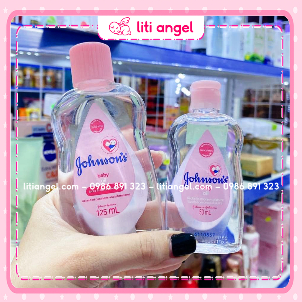 Dầu massage cho bé Johnsons Baby Oil 50ml 200ml, Dầu Mát Xa Dưỡng Ẩm Em Bé