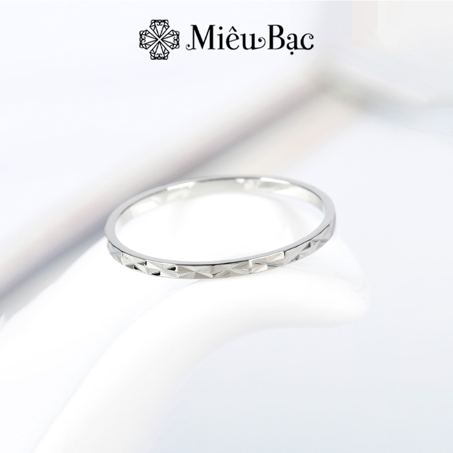 Nhẫn bạc nữ Miêu Bạc họa tiết phay basic chất liệu s925 phụ kiện thời trang trang sức nữ  MN02