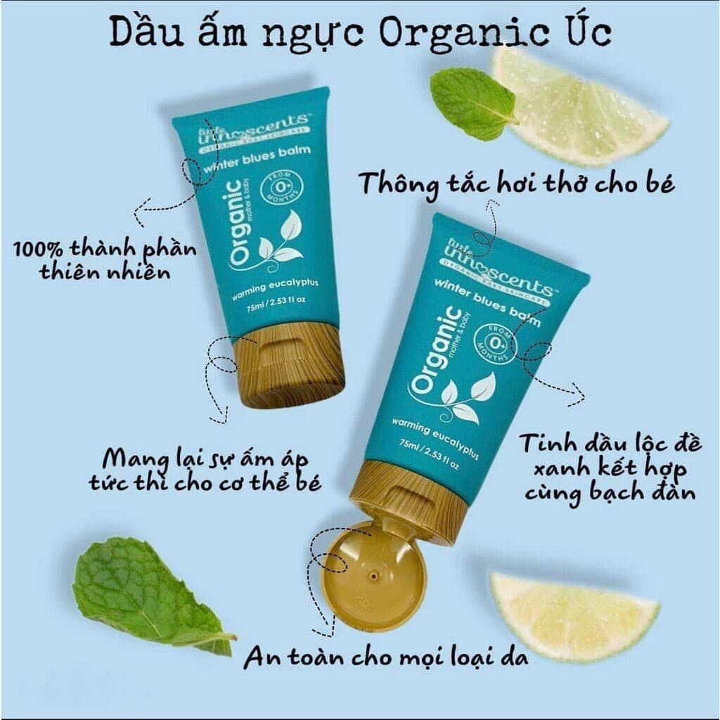 Dầu bôi ấm ngực phòng ngừa cảm cúm,giảm ho,nghẹt mũi từ Khuynh Diệp Little Innoscents winter blue balm Úc