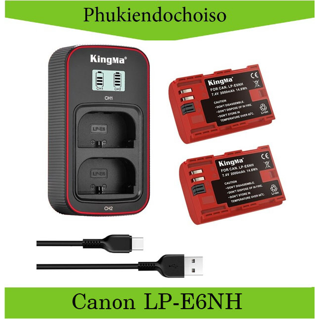 Pin sạc đôi Kingma Ver 3/ Ver 4/ Ver 5 for Canon LP-E6/ E6NH