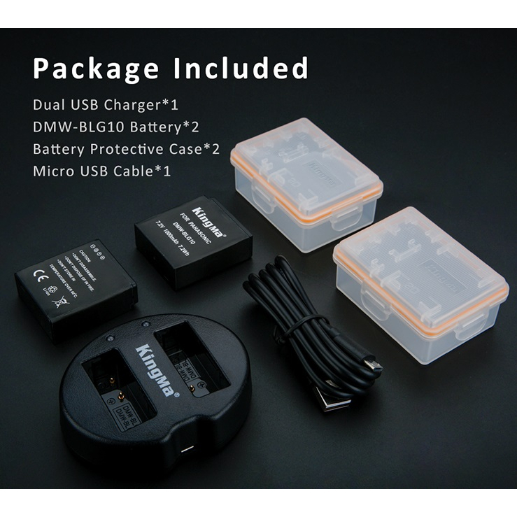 Pin sạc đôi Kingma cho Panasonic DMW-BLG10