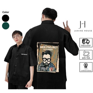 Áo Sơ Mi Tay Lỡ JAMINE HOUSE Form Rộng MEN PROJECT Ulzzang Unisex