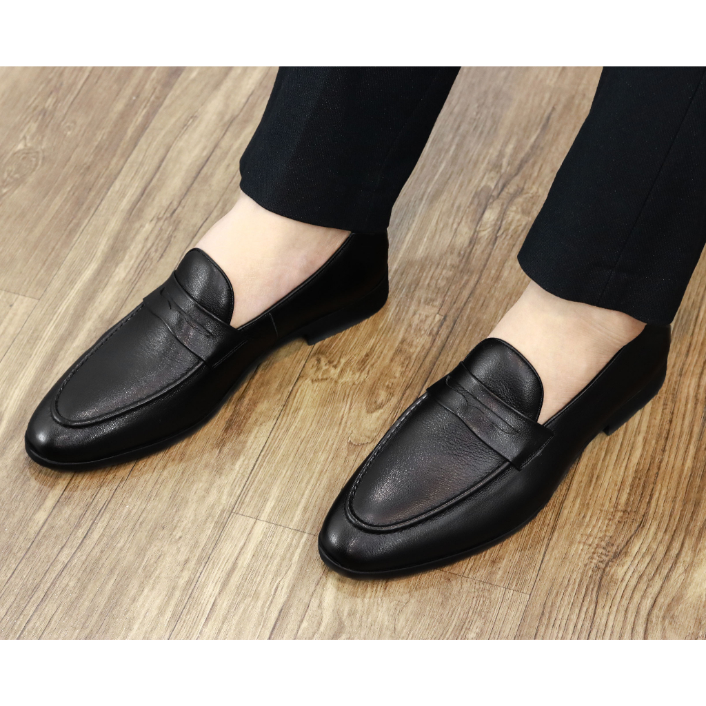 Giày Lười Nam Công Sở Da Bò Mềm Đế Khâu Có BH 12 Tháng Mã G075