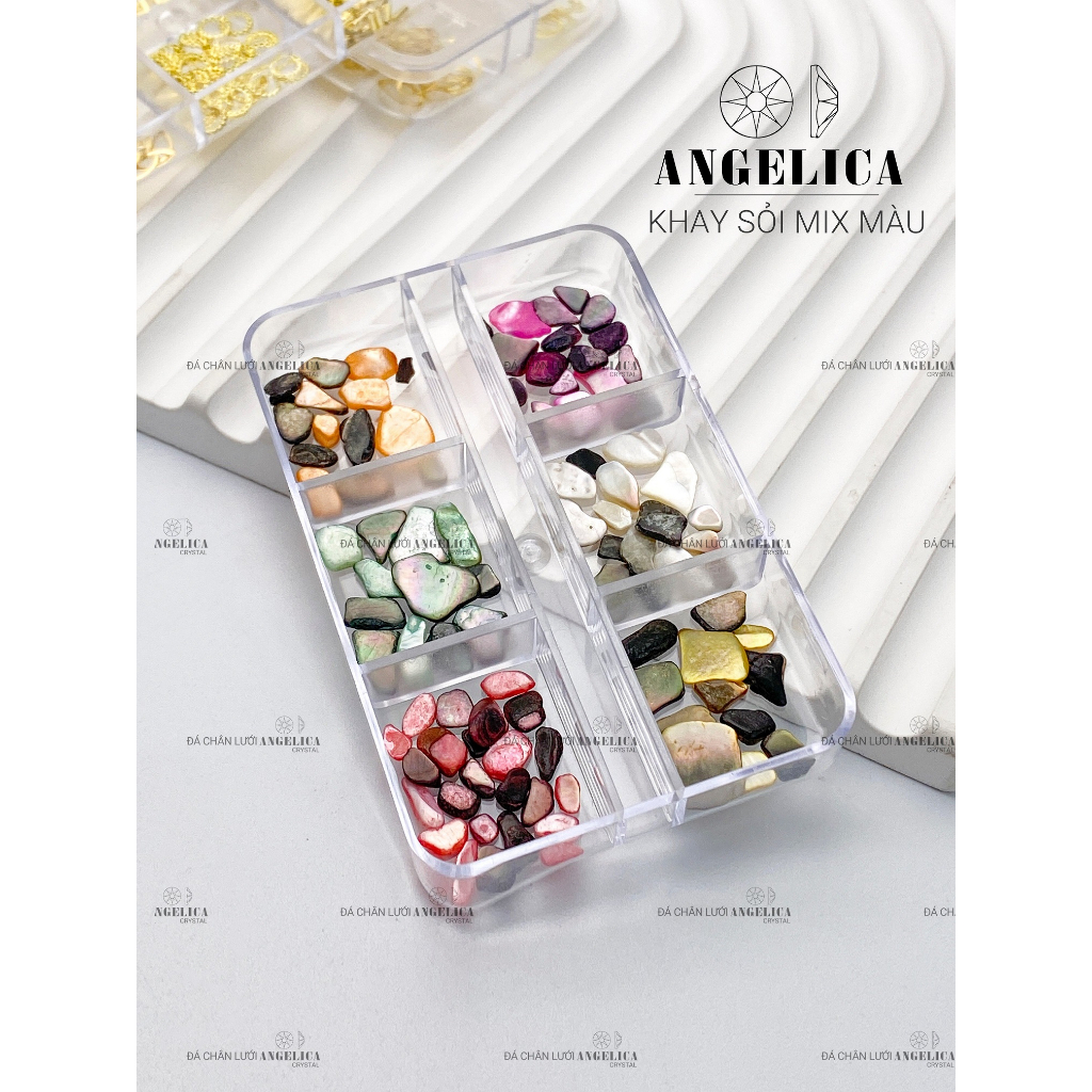 Khay Sỏi Nail Xà Cừ Trang Trí Móng Ẩn Gel ANGELICA KSMM