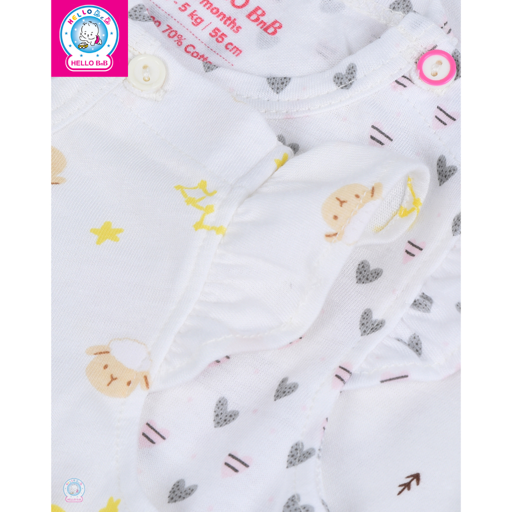 Áo sơ sinh cài vai bông bé gá i ASS0037 - HELLO BnB